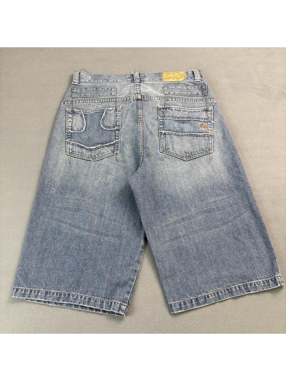 Vintage Y2K Rocawear Baggy Denim Jean Shorts Size 36 Blue